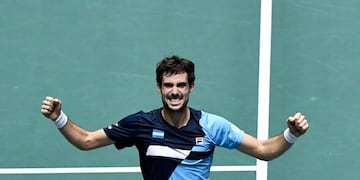 Guido Pella es uno de los dos tenistas argentinos que deberán hacer cuarentena en Australia. Foto AFP.