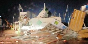 Hubo destrozos en Expoagro.