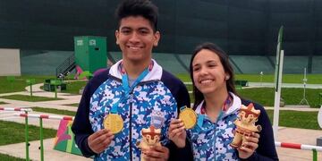 Julián Gutierrez y Fernanda Russo, ganadores de medalla de oro en Tiro
