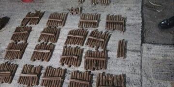 Parte de los explosivos que aparecieron en la casa del \