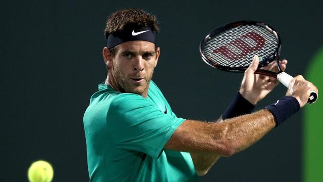 KEY BISCAYNE, FL - MARCH 25: Juan Martin Del Potro of Argentina during the Miami Open at the Crandon Park Tennis Center on March 25, 2017 in Key Biscayne, Florida.   Matthew Stockman/Getty Images/AFPrn== FOR NEWSPAPERS, INTERNET, TELCOS & TELEVISION USE ONLY == miami eeuu juan martin del potro campeonato torneo abierto de miami tenis partido tenista argentino