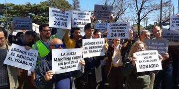 Protesta frente al juzgado 2 de San Martín\u002E (Twitter)