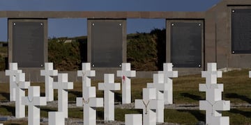 Crosses marking the graves of unidentified Argentine soldiers who died in the Falklands War, are seen at the Darwin cemetery, in the Falkland Islands June 16, 2017\u002E Picture taken June 16, 2017\u002E Courtesy of the ICRC/Handout via REUTERS THIS IMAGE WAS PROVIDED BY A THIRD PARTY islas malvinas exhumacion de los argentinos enterrados en Darwin proceso identificacion restos soldados caidos en la guerra de malvinas