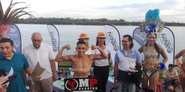 Musculito Blanc en el pesaje previo a la pelea