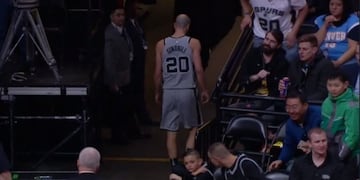 Manu Ginóbili abandonó el campo de juego ante Denver Nuggets por lesión\u002E