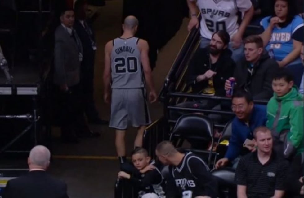 Manu Ginóbili salió lesionado en la caída de los Spurs ante Denver Nuggets
