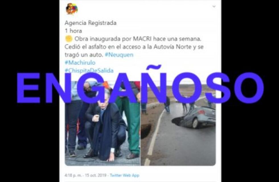 El tramo donde se hundió el auto no fue inaugurado ahora sino en 2017, pero Dietrich sí recorrió la zona la semana pasada