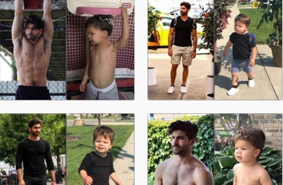 El tío es modelo, el sobrino lo imita y sus fotos conquistaron Instagram