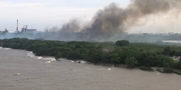 Un incendio afecta a la Reserva Ecológica de la Costanera Sur (Foto: Twitter)