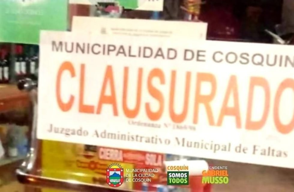 Clausuraron un negocio en Cosquín "por exceder el tope horario"