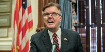 FILE - In this Friday, June 21, 2019, file photo, Lt\u002E Gov\u002E Dan Patrick speaks at a news conference at the Capitol, in Austin, Texas\u002E Patrick said Monday, March 23, 2020, that the U\u002ES\u002E should go back to work in the face of global coronavirus pandemic and that people who are over the age of 70 can “take care of ourselves\u002E” His remarks on Fox News came on the same day that Texas Gov\u002E Greg Abbott asked President Donald Trump to declare a major disaster declaration\u002E (Jay Janner/Austin American-Statesman via AP)