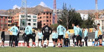 La Selección Argentina entrenó en La Paz (Foto: AFA)