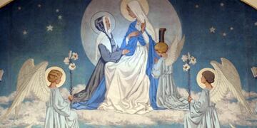 Representación de la aparición de la Virgen de la Medalla Milagrosa a Santa Catalina Labouré (web)