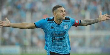 Pablo Vegetti gritó el último gol de Belgrano con público en el Gigante, en 2020 Este viernes va por más (La Voz).