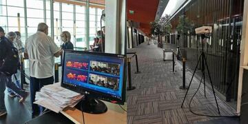 Sistema de cámaras en Ezeiza\u002E (crédito: Huawei)