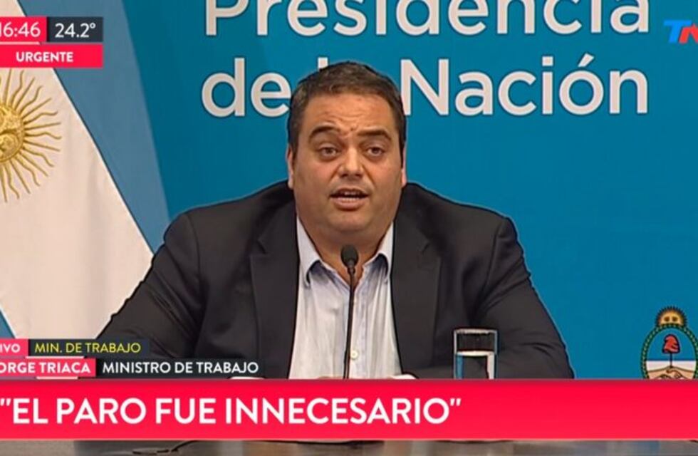 Jorge Triaca, tras el paro general: "Lamentablemente hoy no pudimos trabajar"