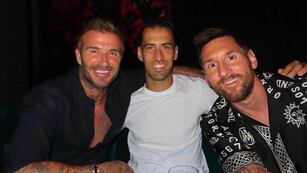 Lionel Messi junto con David Beckham y