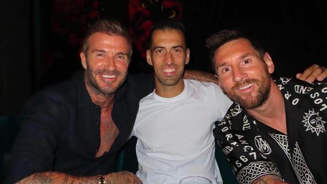 Lionel Messi junto con David Beckham y
