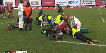 El susto de Santiago Carreras en su debut como titular en Gloucester y el gesto de Matías Alemanno