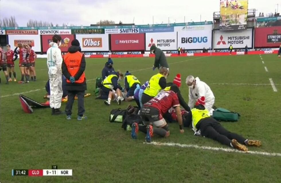 El impactante golpazo que sufrió el argentino Santiago Carreras durante su debut como titular en el Gloucester inglés
