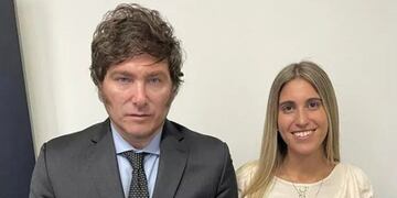 Javier Milei y Geraldine Calvella (Redes sociales).