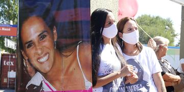 Marcha en Carlos Paz por los 7 años del asesinato de Andrea Castana. (La Voz)