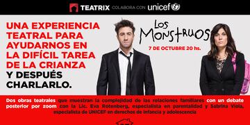 Este jueves 7 de octubre Teatrix presenta una función especial de "Los Monstruos".