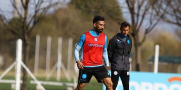 El Chino Ariel Rojas, categoría para Belgrano. El DT Farré tiene para elegir (Prensa Belgrano).