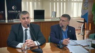 El Fiscal Regional Carlos Vottero con el Presidente del Concejo Municipal, Lisandro Mársico