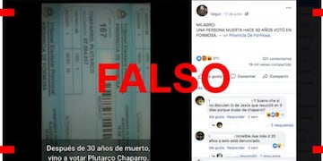 Es falso que esta persona muerta votó en las últimas elecciones de Formosa