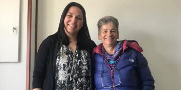 Patricia Blanco, referente de los jubilados en la caja de Previsión de la provincia junto a Nanci Jodurcha Secretaria de Gobierno\u002E