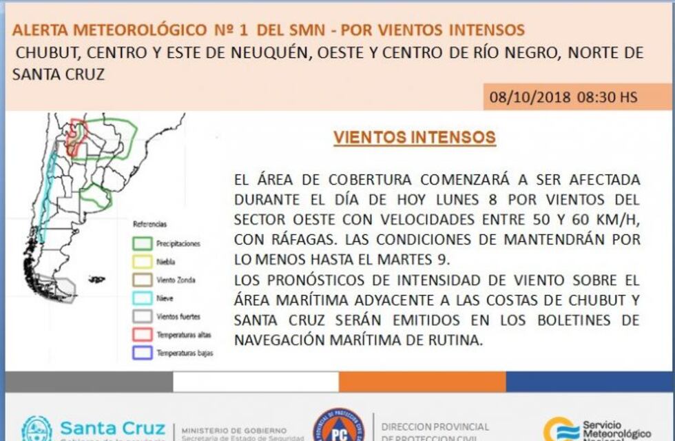 Zona Norte: alerta por vientos fuertes