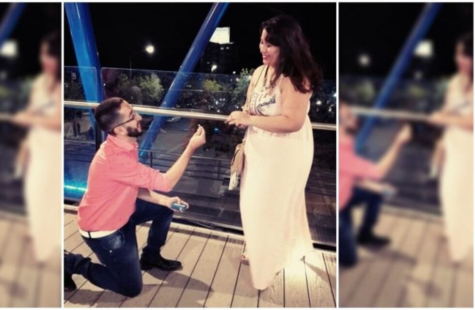 Amor en las alturas: le propuso casamiento en el Puente Cívico