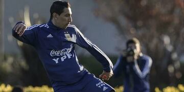 Angel Di Maria en la Selección Argentina previo a la Copa América de Brasil\u002E (Archivo)
