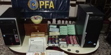 Material secuestrado en los allanamientos por juego clandestino y asociación ilícita