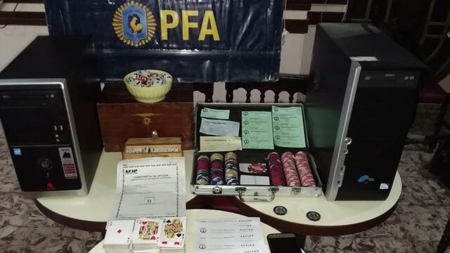 Material secuestrado en los allanamientos por juego clandestino y asociación ilícita