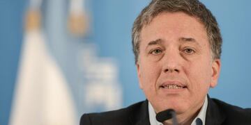 (FILES) In this file photo taken on April 17, 2019 Argentinian Economy Minister, Nicolas Dujovne, talks during a press conference at the presidential residence in Olivos, Buenos Aires\u002E - Argentine Economy Minister Nicolas Dujovne resigned from his position on August 17, 2019 and will be replaced by Hernan Lacunza, according to Argentinian media reports\u002E (Photo by JUAN MABROMATA / AFP)