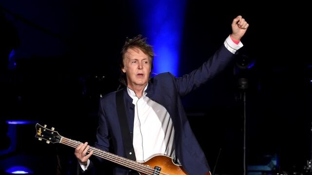(FILES) This file photo taken on October 14, 2016 shows musician Paul McCartney performing during Desert Trip at the Empire Polo Field in Indio, California.   nPaul McCartney has revealed that he is working on a new album with the producer best known for Adele's blockbuster hit
