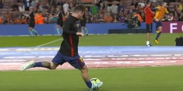 El Barcelona difundió los golazos de Leo Messi en los calentamientos previos a los partidos\u002E