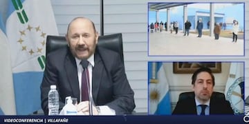 Insfrán inauguró con Trotta un complejo educativo y el retornoa a las aulas