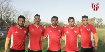 Navarro, Affranchino, Moyano, Canever y Guzmán\u002E Parte de la dotación de refuerzos Albirrojos\u002E