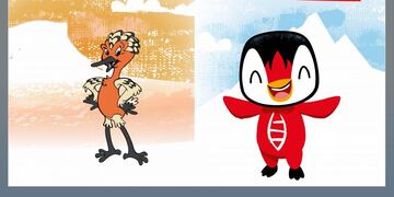 Las mascotas Cali y Usupin juntos en Río Grande