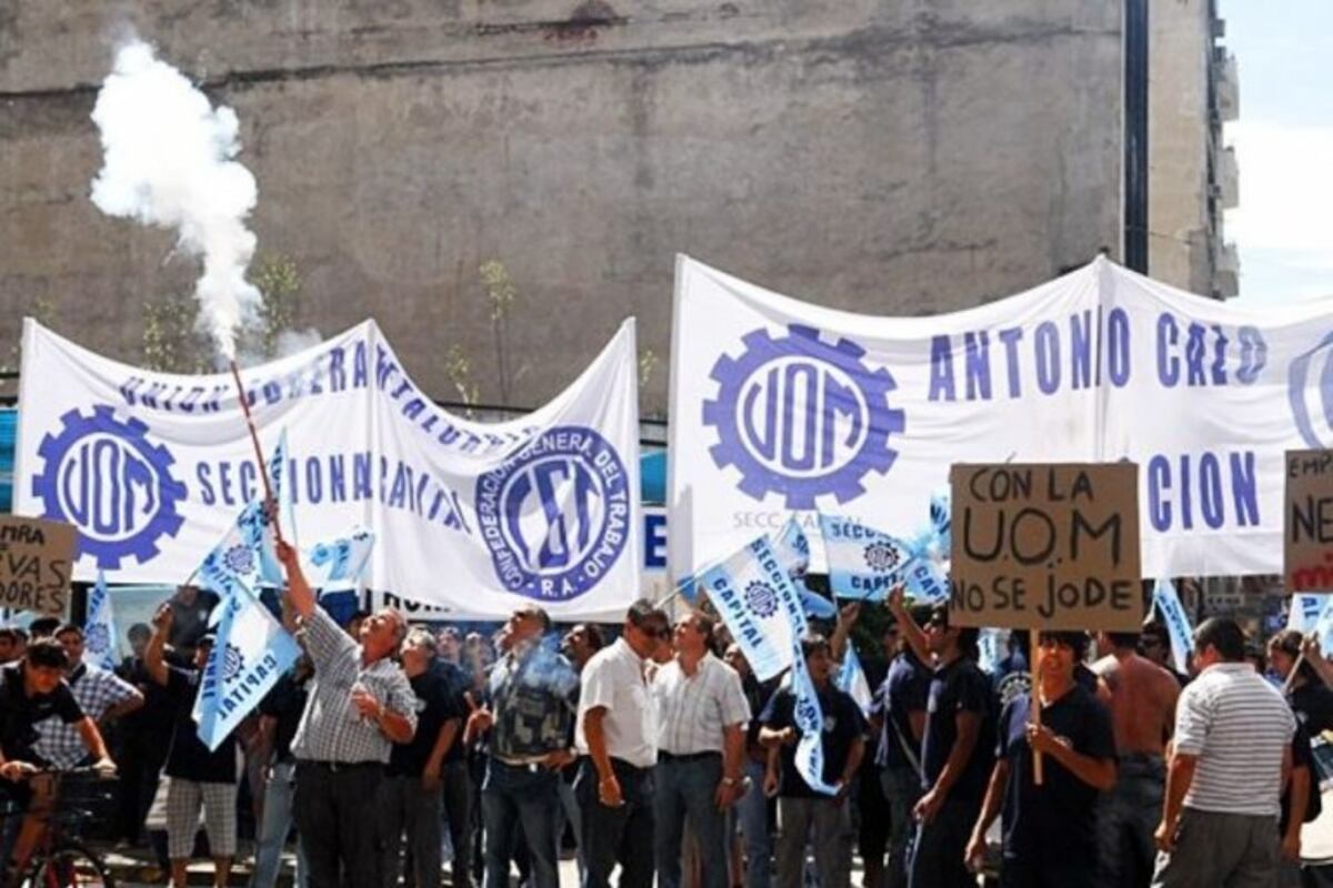 Protesta de trabajadores de la UOM\u002E (Foto: Web)