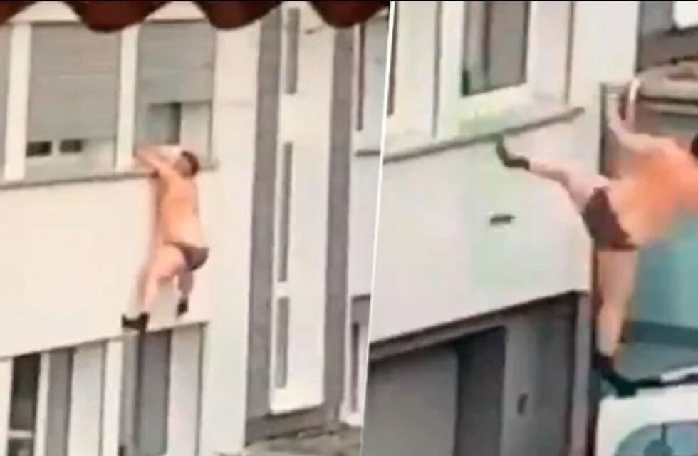 Escapó de la casa de su amante por el balcón y cayó de varios metros de altura