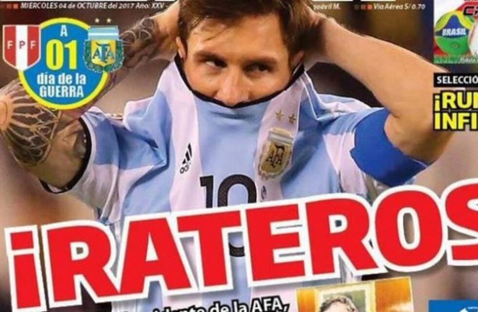 "Rateros", la particular tapa de un diario peruano en la previa al choque frente a Argentina