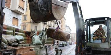 Bomba desactivada en Turín (Twitter: Ejército Italiano)