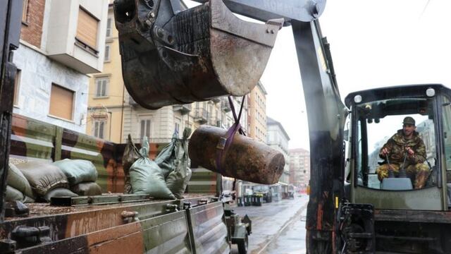 Bomba desactivada en Turín (Twitter: Ejército Italiano)
