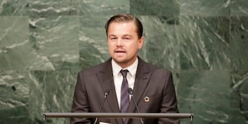 Leonardo Di Caprio en la firma del Acuerdo de París sobre el cambio climático en la ONU (Foto: Mark Lennihan/AP)
