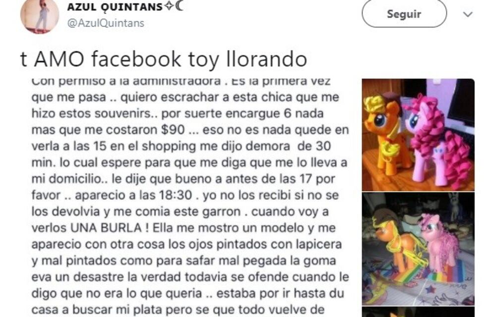Encargó souvenirs a través de Facebook y el resultado no fue el esperado