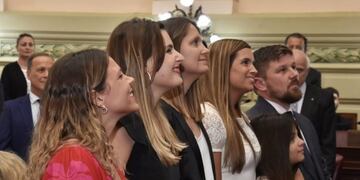 El sunchalense Pablo Pinotti jurando como diputado provincial (Prensa Pablo Pinotti)